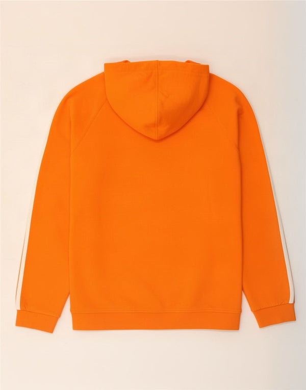 Maglione con cappuccio e zip da uomo Adidas Large in cotone arancione