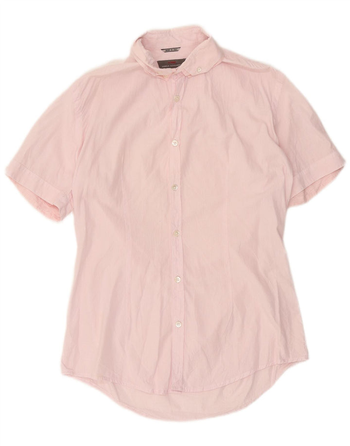 Camicia da uomo Daniele Alessandrini Taglia 39 15 1/2 Gessato rosa medio