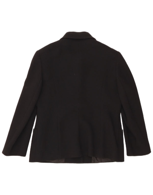 Giacca blazer vintage da donna a 3 bottoni UK 18 XL in lana nera