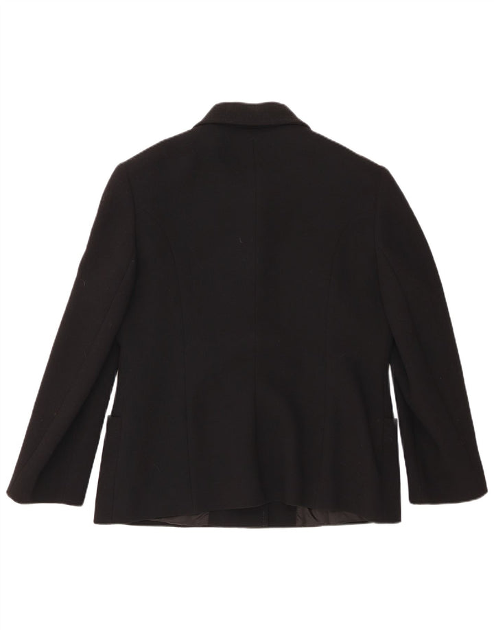 Giacca blazer vintage da donna a 3 bottoni UK 18 XL in lana nera