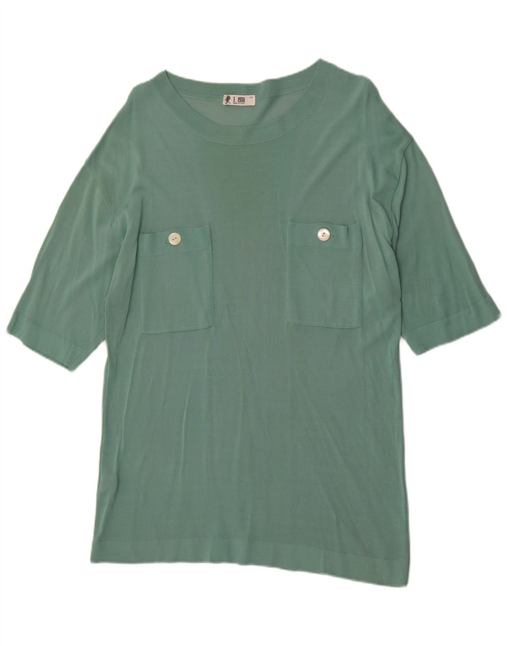 T-shirt vintage da uomo Top IT 48 Viscosa verde medio