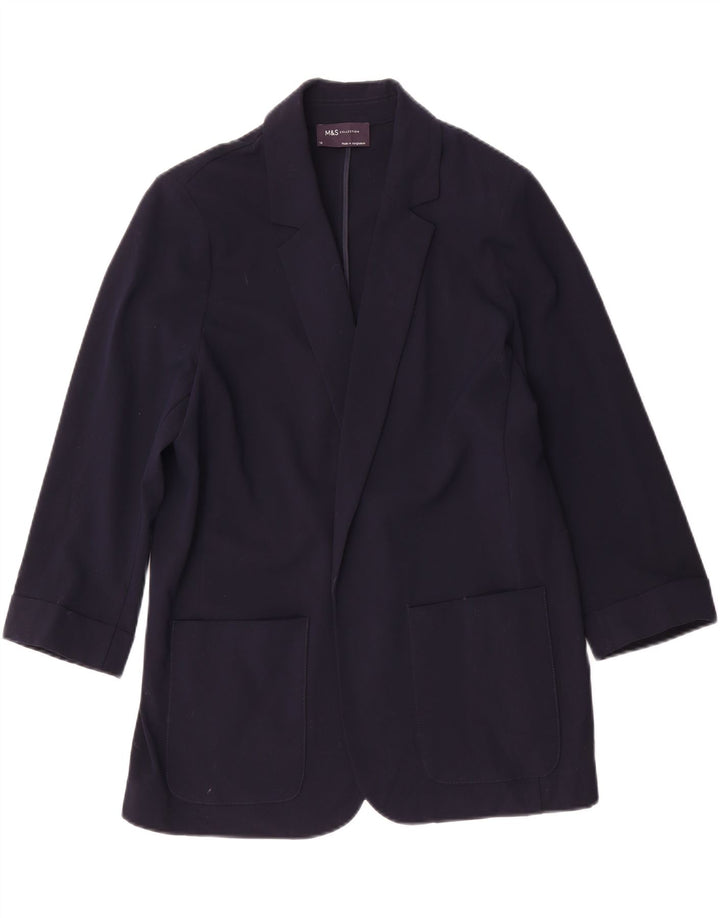 Giacca blazer aperta con maniche a 3/4 Marks & Spencer da donna UK 14 blu navy medio
