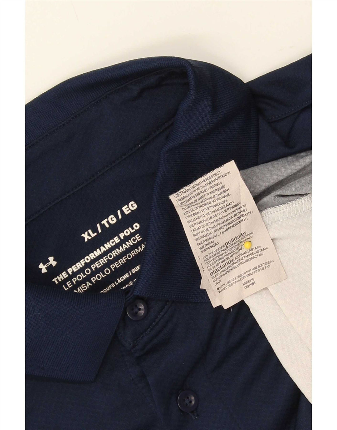 Polo da uomo Under Armour XL blu navy color block in elastan