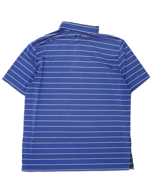 Polo Under Armour da uomo Heat Gear 2XL poliestere a righe blu navy