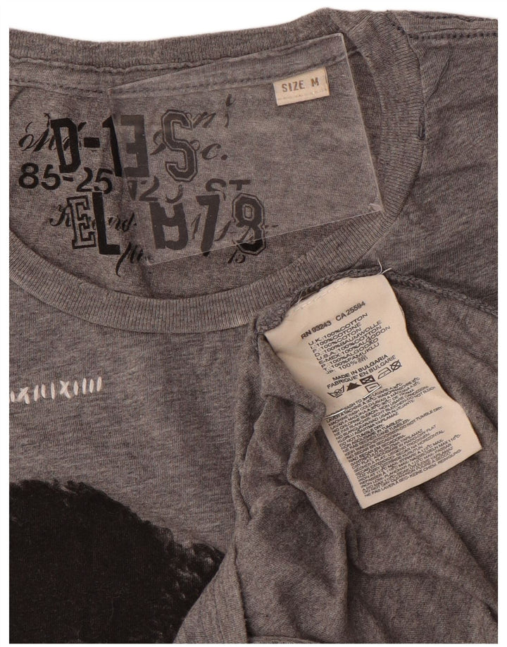 T-shirt grafica da uomo Diesel Top in cotone grigio medio