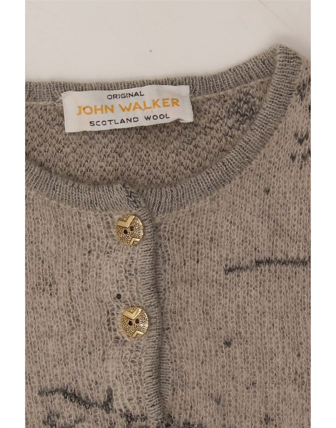 JOHN WALKER Womens Crew Neck Jumper Sweater UK 14 Medium Grey Vintage John Walker and Second-Hand John Walker from Messina Hembry 