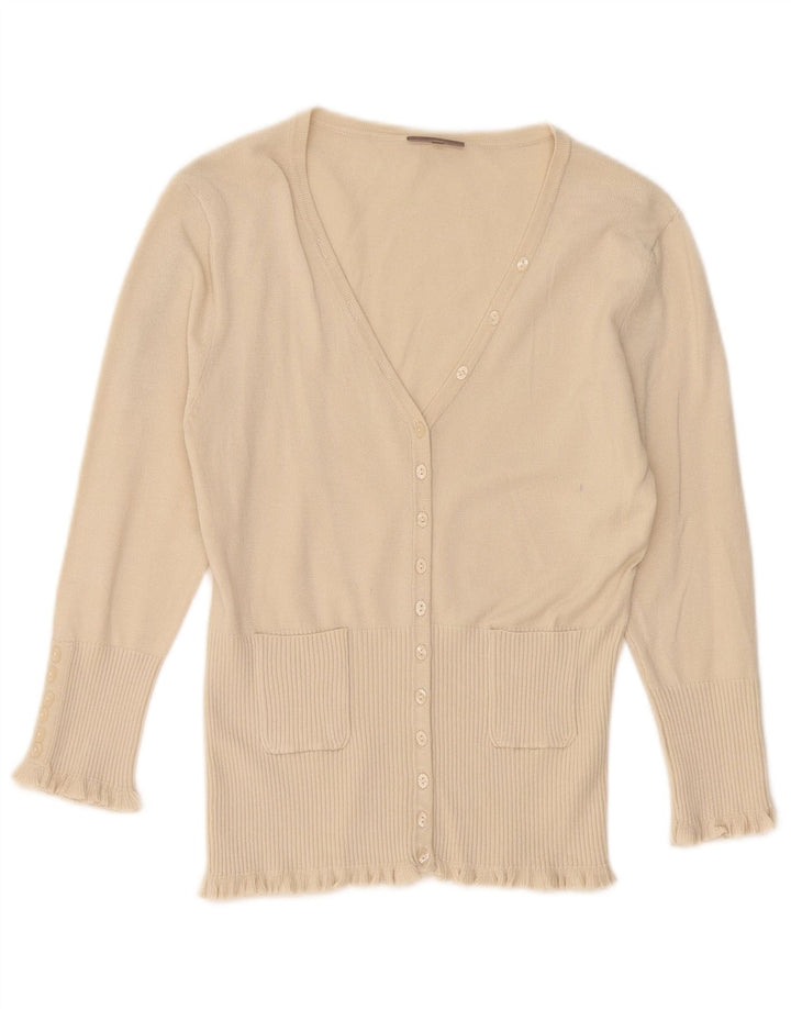 Maglione cardigan da donna John Lewis UK 10 piccolo in viscosa beige