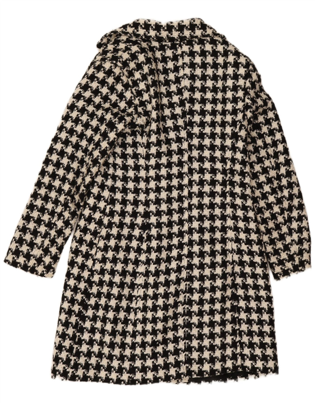 Cappotto oversize da donna Koton UK 10 piccolo in lana pied de poule nera
