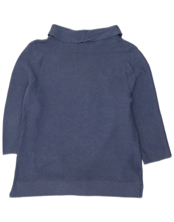 Laura Ashley Maglione da donna con collo alto e maniche a 3/4 UK 12 Blu medio