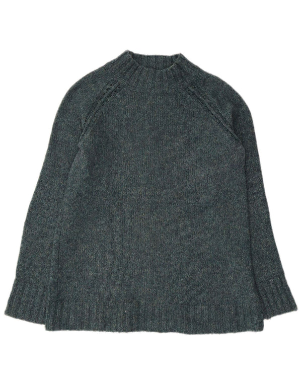 WHITE STUFF Maglione da donna con collo alto e maglione UK 12 Verde medio screziato