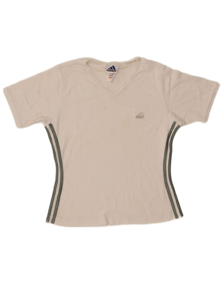 T-shirt da donna ADIDAS Top UK 14 cotone bianco medio