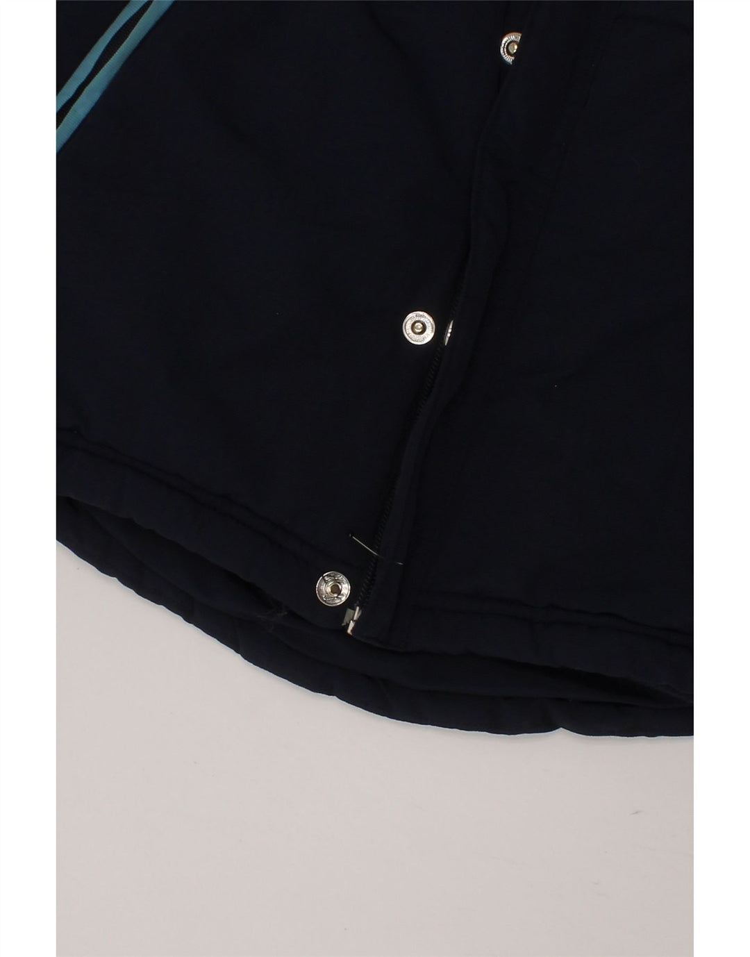 ADIDAS Boys Graphic Padded Jacket 9-10 Years Navy Blue Colourblock Vintage Adidas and Second-Hand Adidas from Messina Hembry 