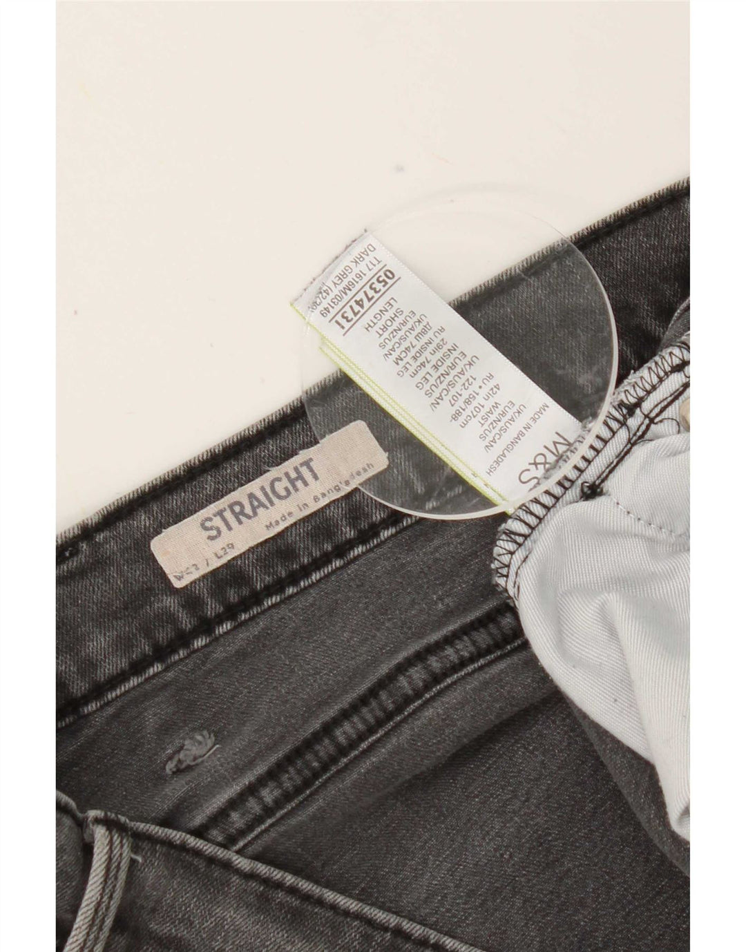 Jeans dritti da uomo Marks & Spencer W42 L29 cotone grigio