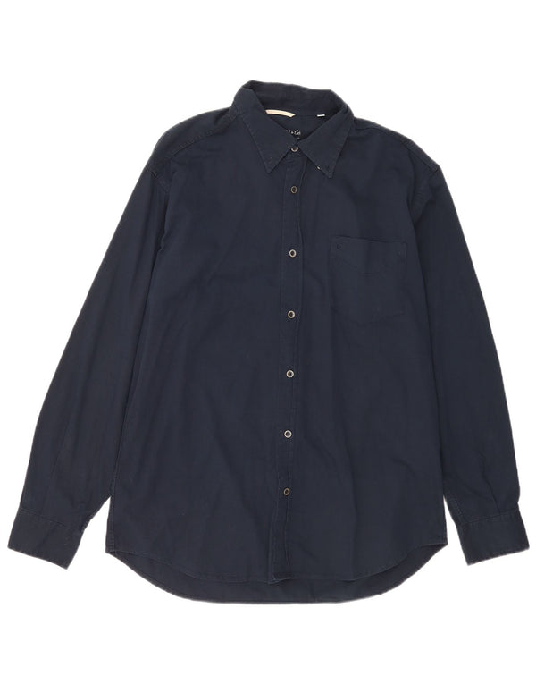 Camicia da uomo Carrera grande in cotone blu navy
