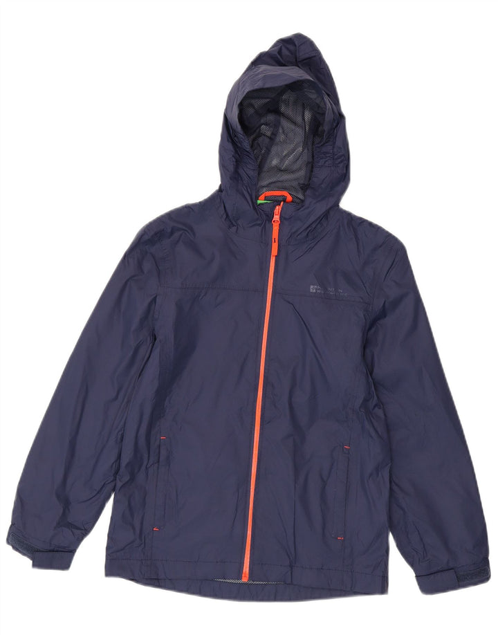 MOUNTAIN WAREHOUSE Giacca antipioggia con cappuccio per ragazzi 9-10 anni in nylon blu navy