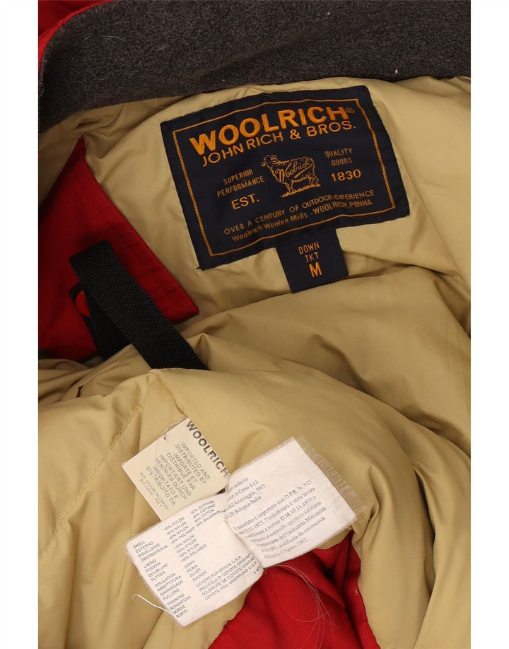 Giacca imbottita con cappuccio da donna Woolrich UK 14 nylon rosso medio