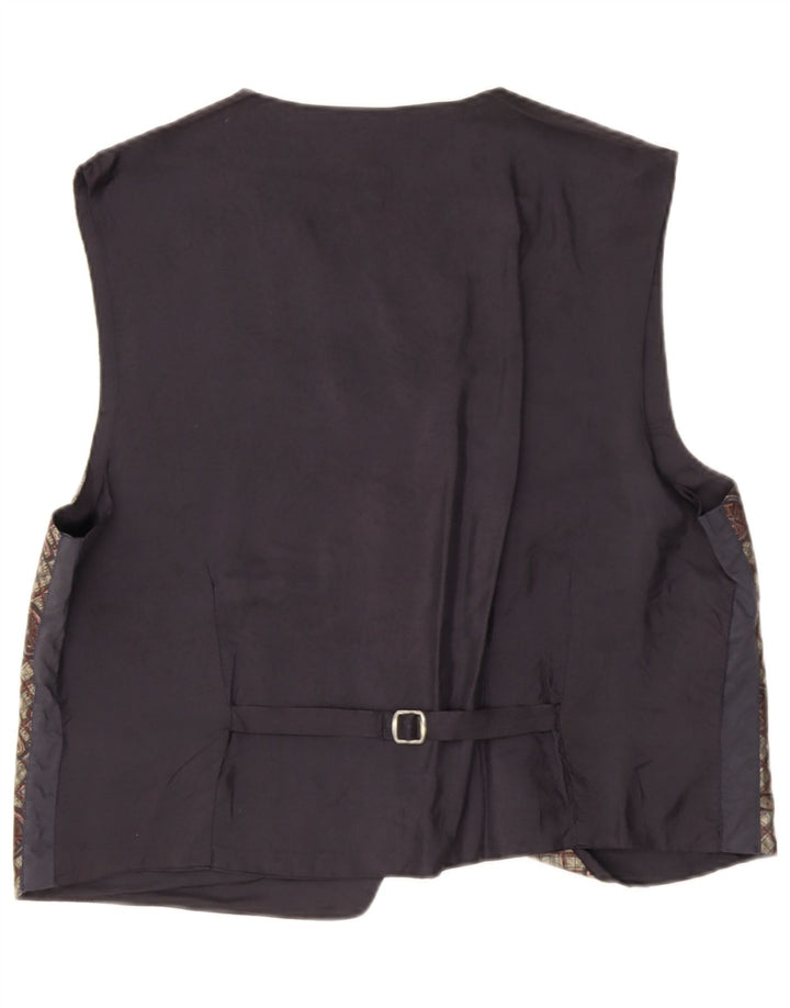 Gilet vintage da uomo con motivo astratto, grande, grigio retrò