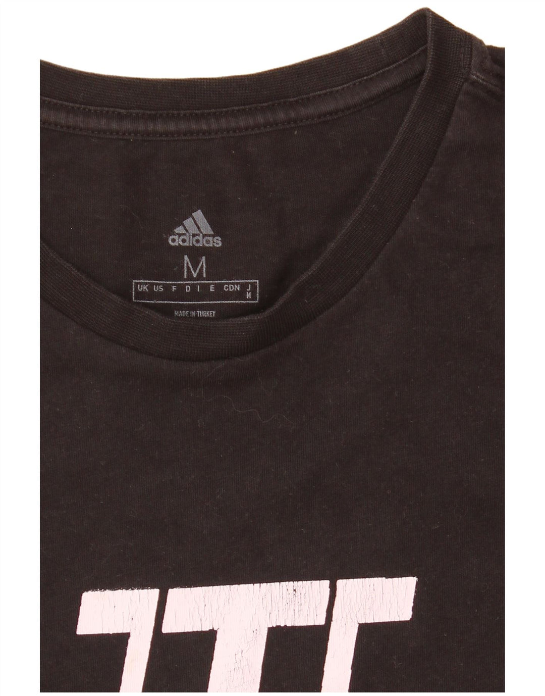 T-shirt grafica da uomo Adidas Top media nera