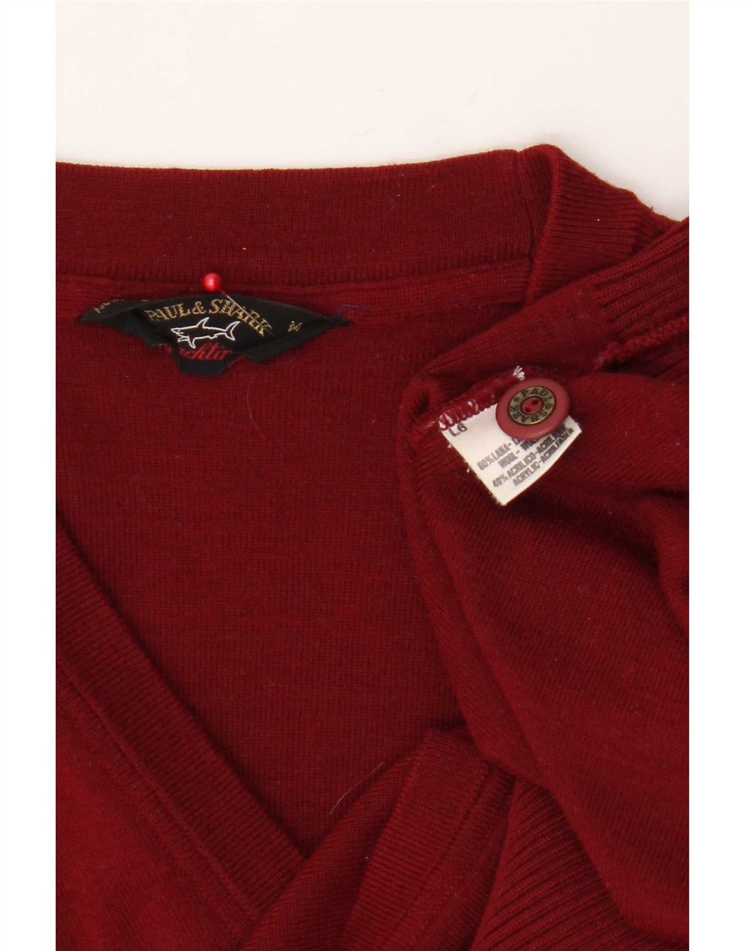 Maglione cardigan senza maniche da uomo Paul & Shark in lana bordeaux media