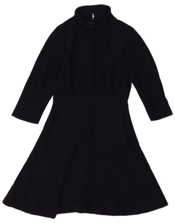 Abito da donna a trapezio con maniche a 3/4 Jigsaw UK 12 Poliestere blu navy medio