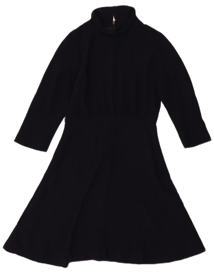 Abito da donna a trapezio con maniche a 3/4 Jigsaw UK 12 Poliestere blu navy medio