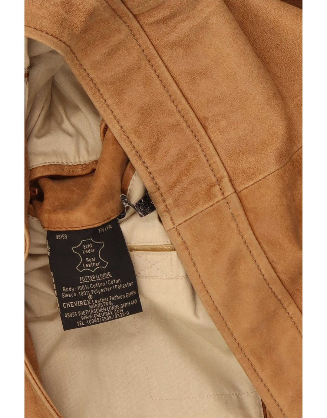 Giacca in pelle da uomo Chevirex IT 56 3XL Marrone