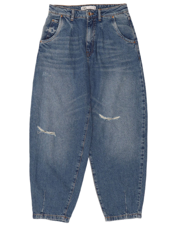 Jeans Zara da donna a vita alta effetto effetto palloncino con effetto palloncino EU 36 XS W26 L26 Blu