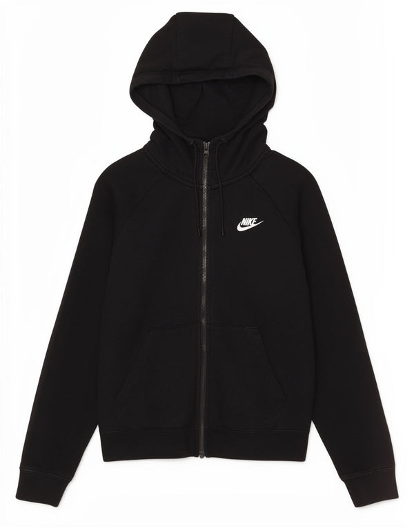 Felpa con cappuccio e zip da donna Nike UK 6 XS cotone nero sportivo