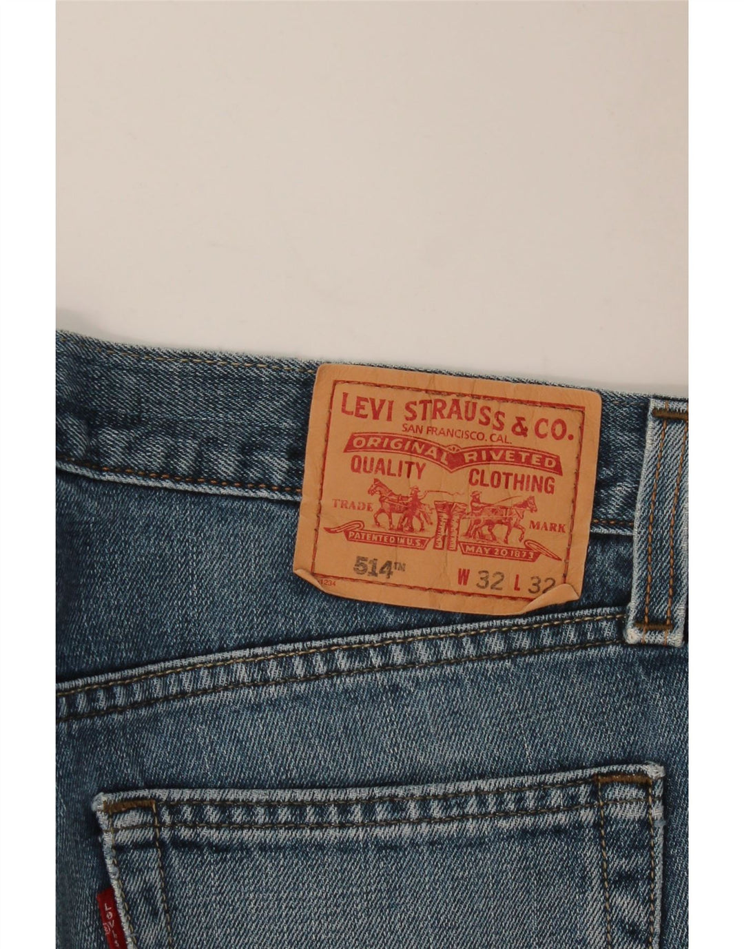LEVI'S Jeans 514 slim dritti da uomo W32 L32 cotone blu
