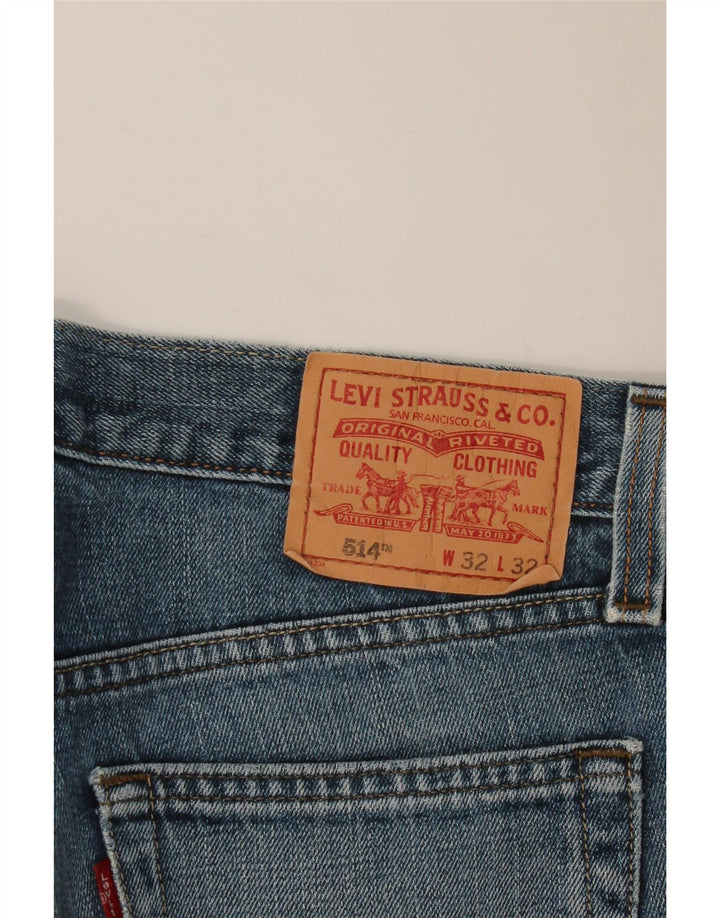 LEVI'S Jeans 514 slim dritti da uomo W32 L32 cotone blu