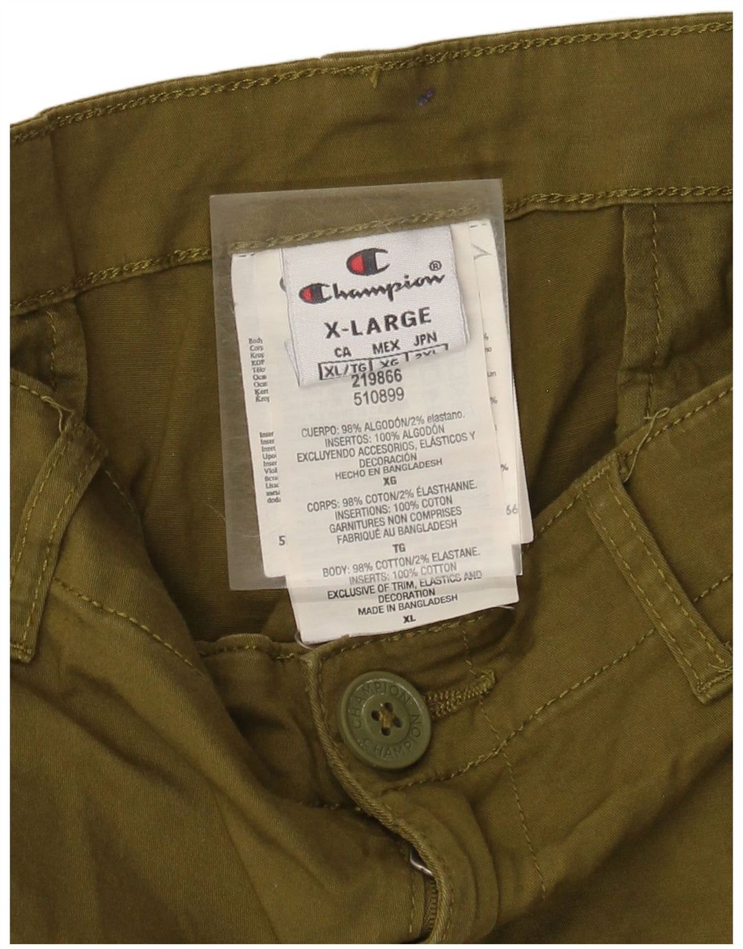 Pantaloncini cargo da uomo Champion XL W38 cotone kaki