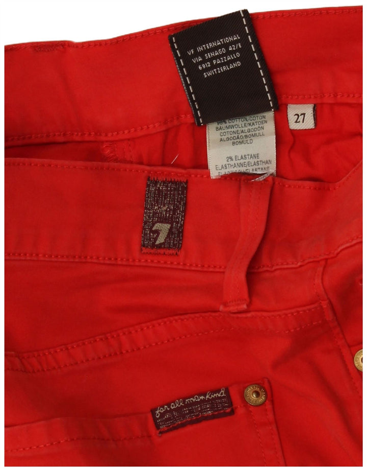 Jeans slim da donna 7 For All Mankind W27 L33 cotone rosso
