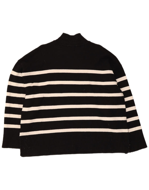 Maglione a collo alto oversize da donna Zara UK 18 XL a righe nere