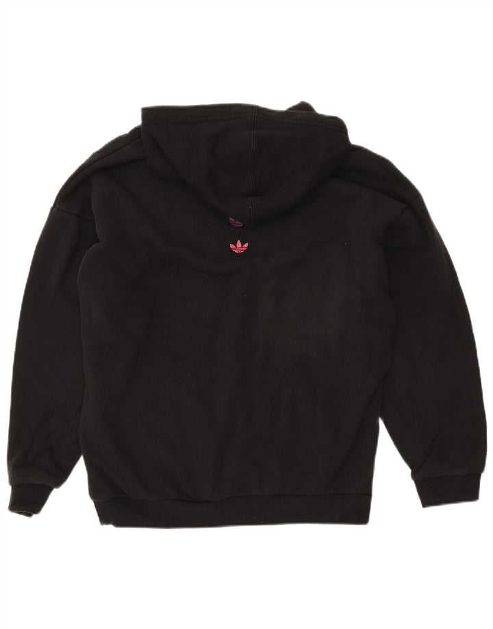 Maglione con cappuccio oversize grafico da donna ADIDAS UK 12 cotone nero medio