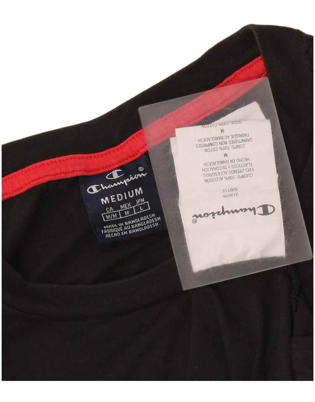 T-shirt grafica da uomo CHAMPION Top in cotone nero medio