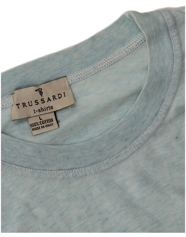 T-shirt Uomo Trussardi Top Large Blu in Cotone