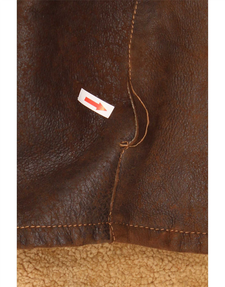 Giacca in montone da uomo Pirbos IT 58 4XL Shearling marrone