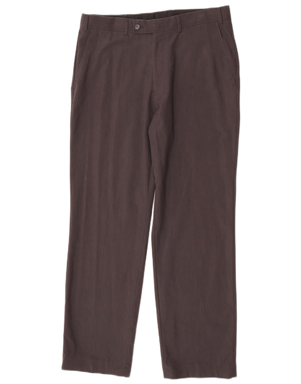 Pantaloni da Abito Dritti da Uomo Bruno Banani W36 L32 Cotone Grigio