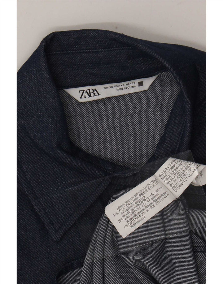 Camicia oversize da donna Zara UK 6 XS poliestere blu navy