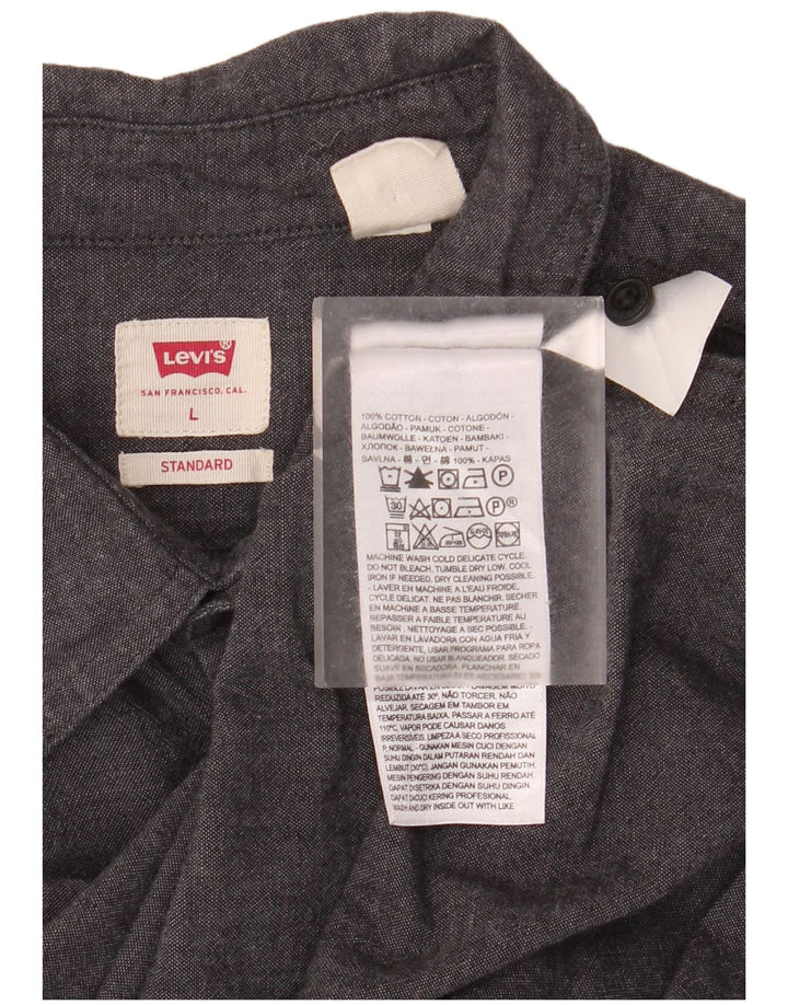 LEVI'S Camicia da uomo a maniche corte vestibilità standard grande in cotone grigio