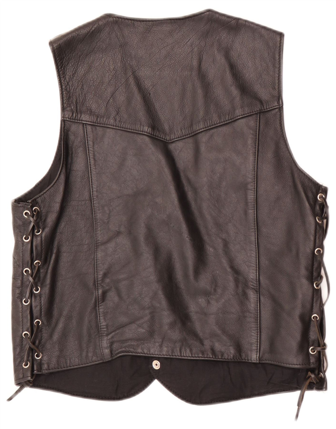 Gilet in pelle da uomo vintage EU 44 XS Nero