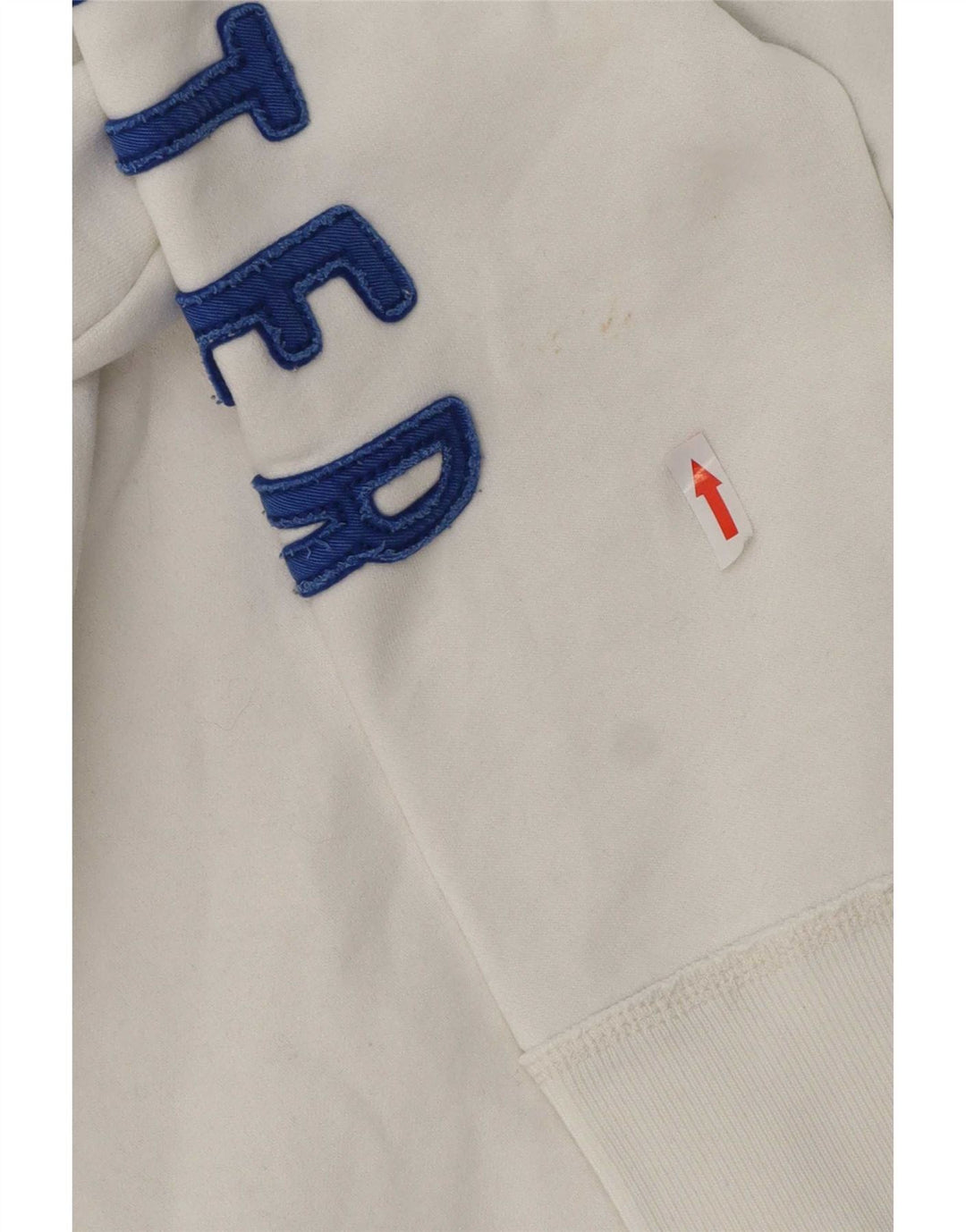 Maglione con cappuccio e zip grafica da uomo Hollister in cotone bianco medio