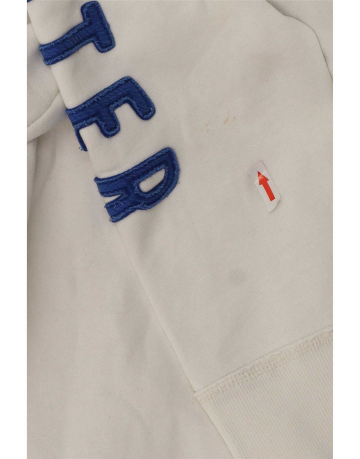 Maglione con cappuccio e zip grafica da uomo Hollister in cotone bianco medio