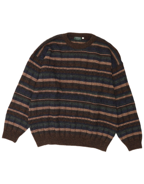 Canda Uomo Maglione Girocollo Maglione XL Acrilico a Righe Marrone