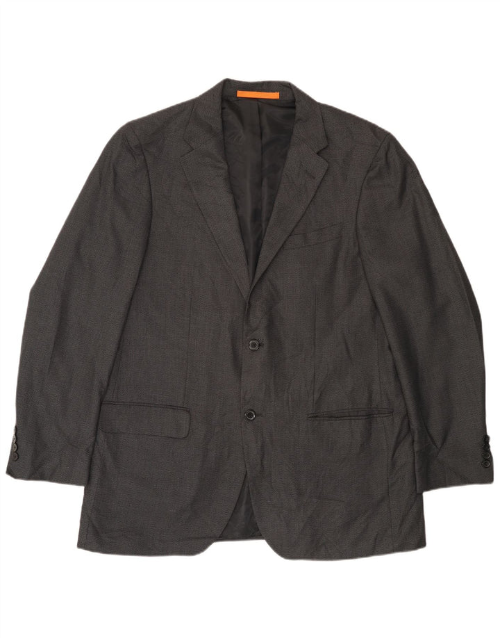 DOCKERS Giacca blazer da uomo a 2 bottoni UK 42 XL Poliestere grigio