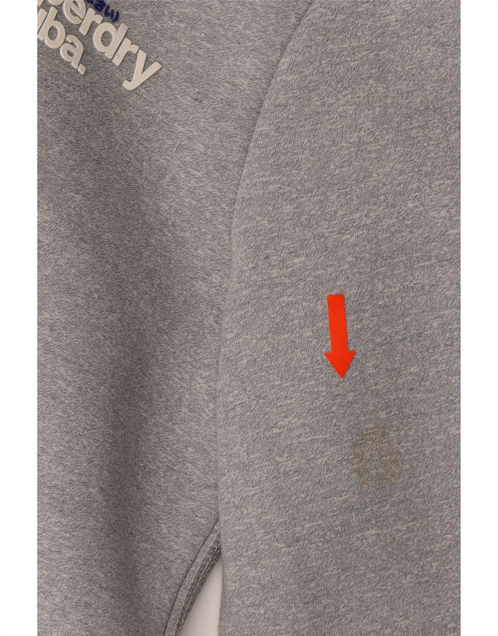 SUPERDRY Womens Zip Hoodie Sweater UK 14 Medium Grey Cotton Vintage Superdry and Second-Hand Superdry from Messina Hembry 
