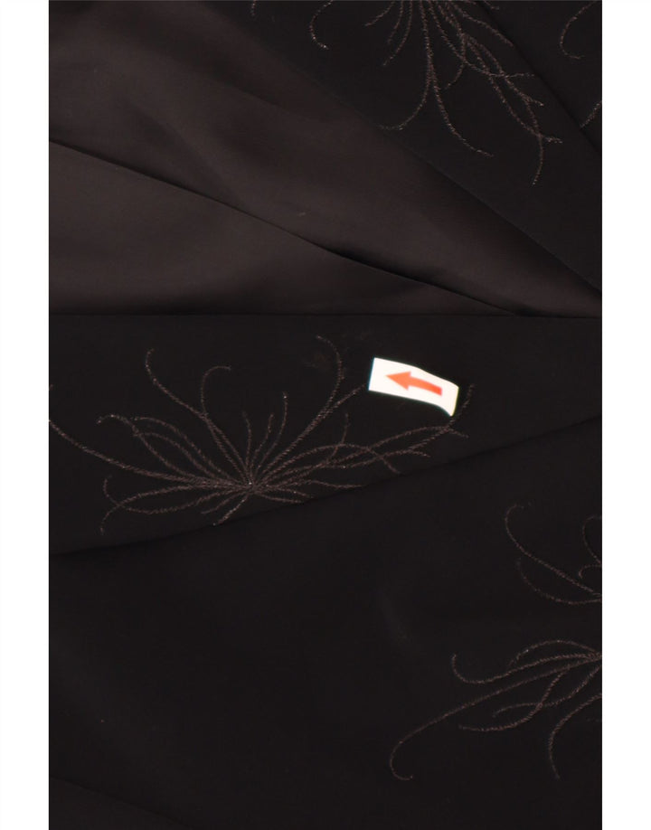 Giacca blazer da donna a 1 bottone Laura Ashley UK 16 grande floreale nero