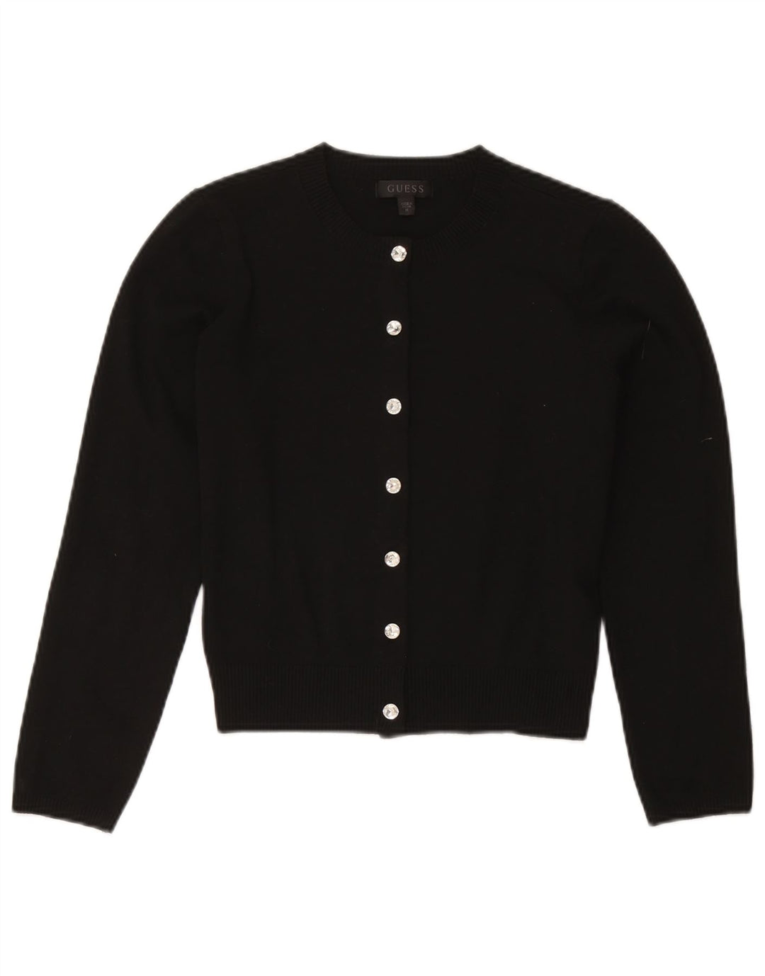 Maglione cardigan corto da donna Guess UK 12 poliestere nero medio