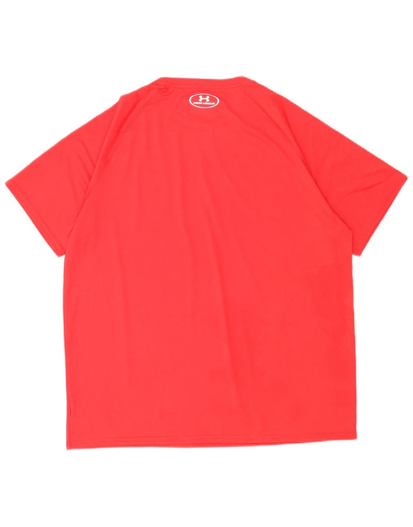 T-shirt Under Armour da uomo Heat Gear Top grande rosso in poliestere