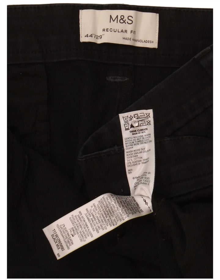 Pantaloni cropped vestibilità regolare da uomo Marks & Spencer W44 L25 cotone nero